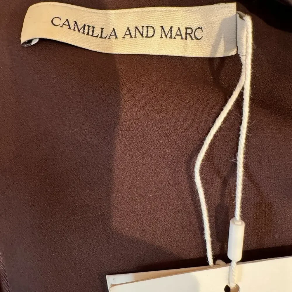 NWT Camilla & Marc sorrell satin midi dress chocolate brown cut out 6 - Picture 8 of 10